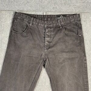 Zak Los Angeles Jeans Mens 34x32 Black Denim Straight Leg Dark Wash Buttonfly‎